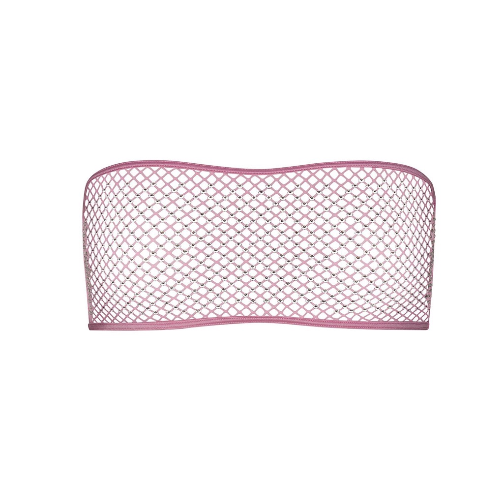 Skims X Swarovski Stretch Net Bandeau Bubble Gum Size Small